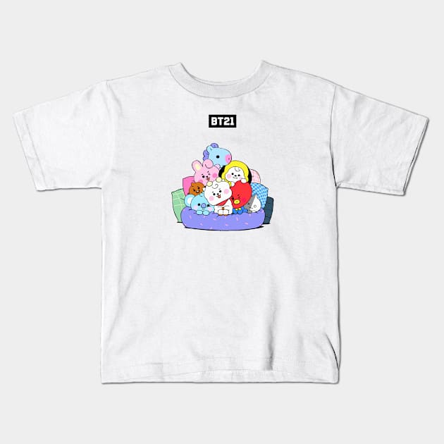 bt21 bts exclusive design 5 Kids T-Shirt by Typography Dose